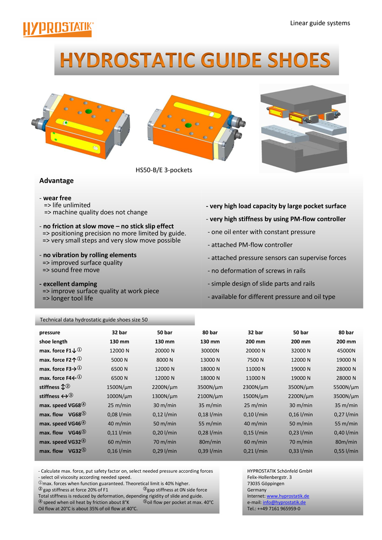 English cover page of Flyer Hydrostatic workpiece spindle 150mm