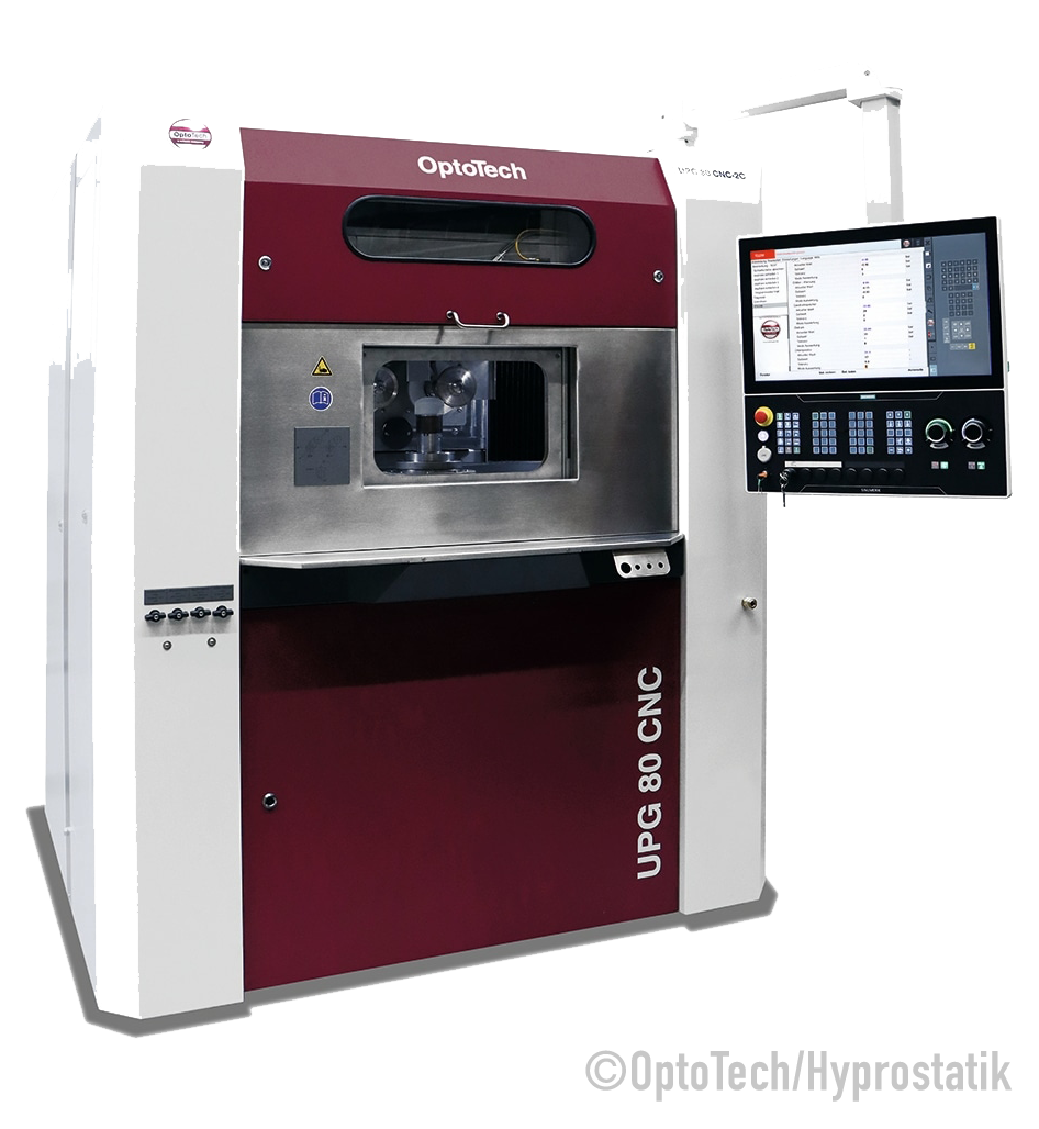 OptoTech UPG 80 CNC-Maschine mit Bedienpanel für präzise industrielle Bearbeitung